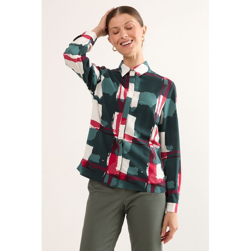 MA GRIFFE Blusas Manga Larga Mujer Verde Magriffe