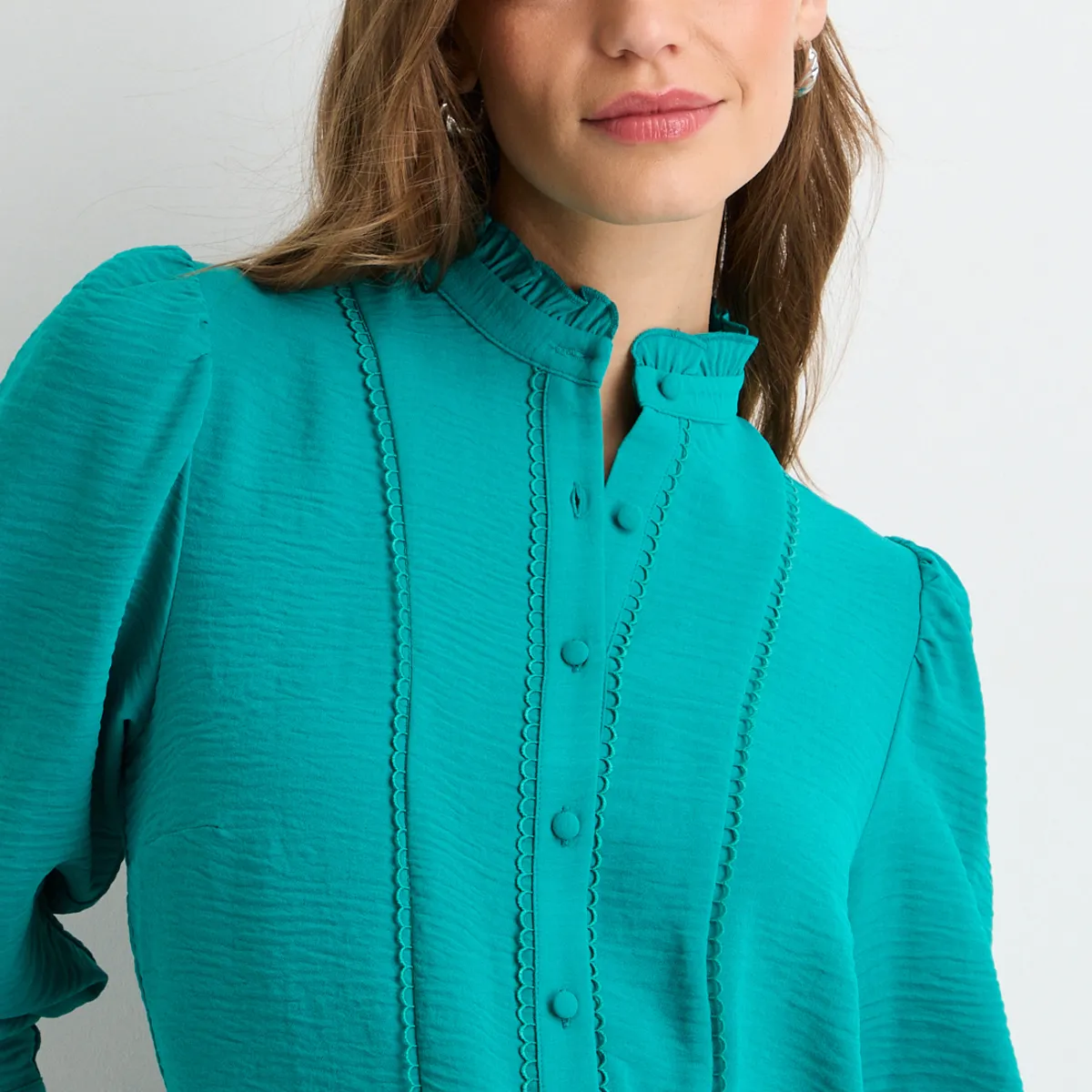 IO - Blusas Manga Larga Mujer Verde Io