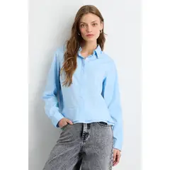 IO - Blusas Manga Larga Mujer Celeste