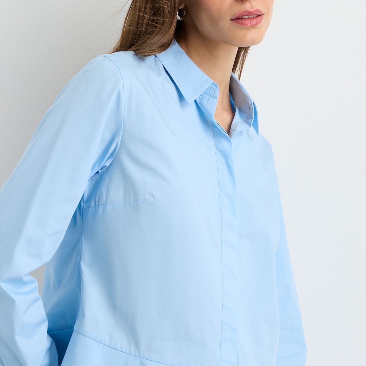 IO - Blusas Manga Larga Mujer Celeste Io