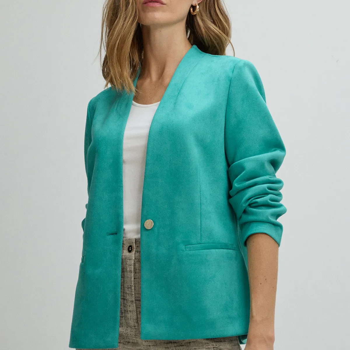 MA GRIFFE - Blazer Mujer Verde Magriffe
