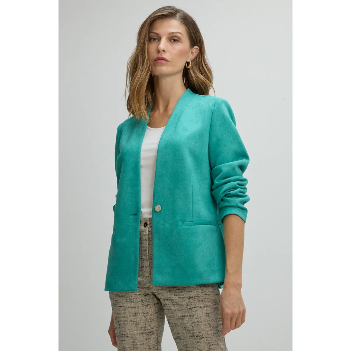 MA GRIFFE - Blazer Mujer Verde Magriffe