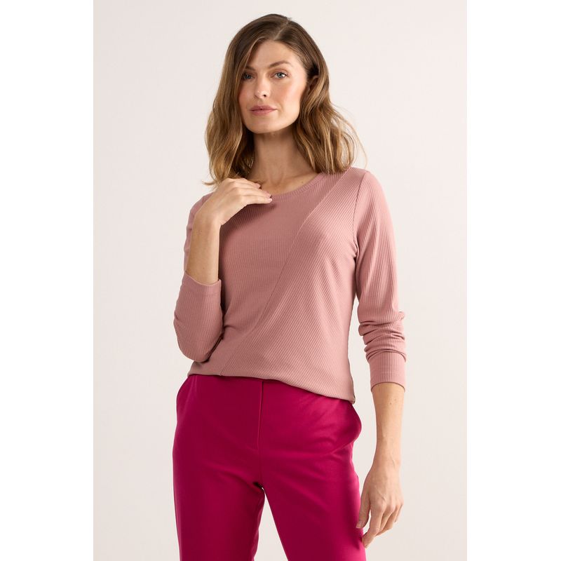 MA GRIFFE - Polera Manga Larga Mujer Rosa Magriffe