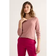 MA GRIFFE - Polera Manga Larga Mujer Rosa Magriffe