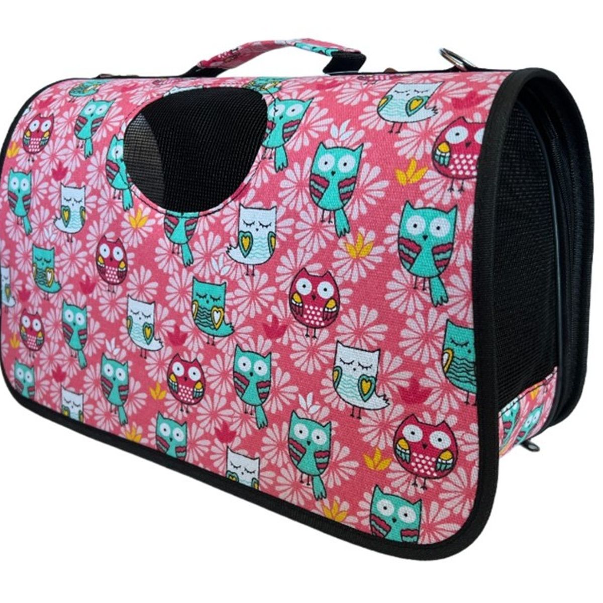 MARBEN PETS - Bolso Transporte Mascotas Pequeño 37x17x23cm Con Diseño Rosa