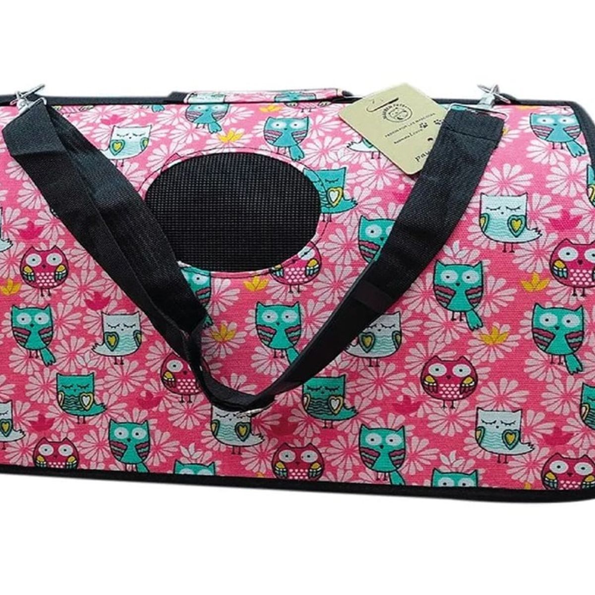 MARBEN PETS - Bolso Transporte Mascotas Pequeño 37x17x23cm Con Diseño Rosa