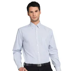 VAN HEUSEN - Camisa Formal a Rayas Blanco y Azul Tailored Fit Con Bolsillo