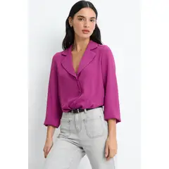 IO - Blusas Manga Larga Mujer Fucsia