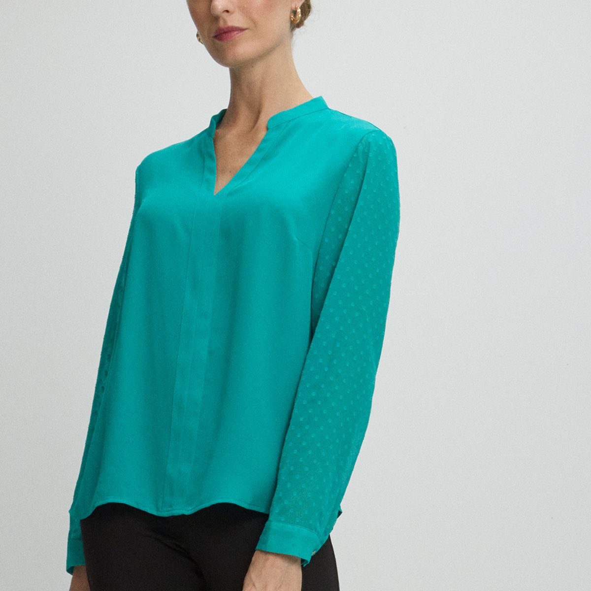 MA GRIFFE - Blusas Manga Larga Mujer Verde Magriffe