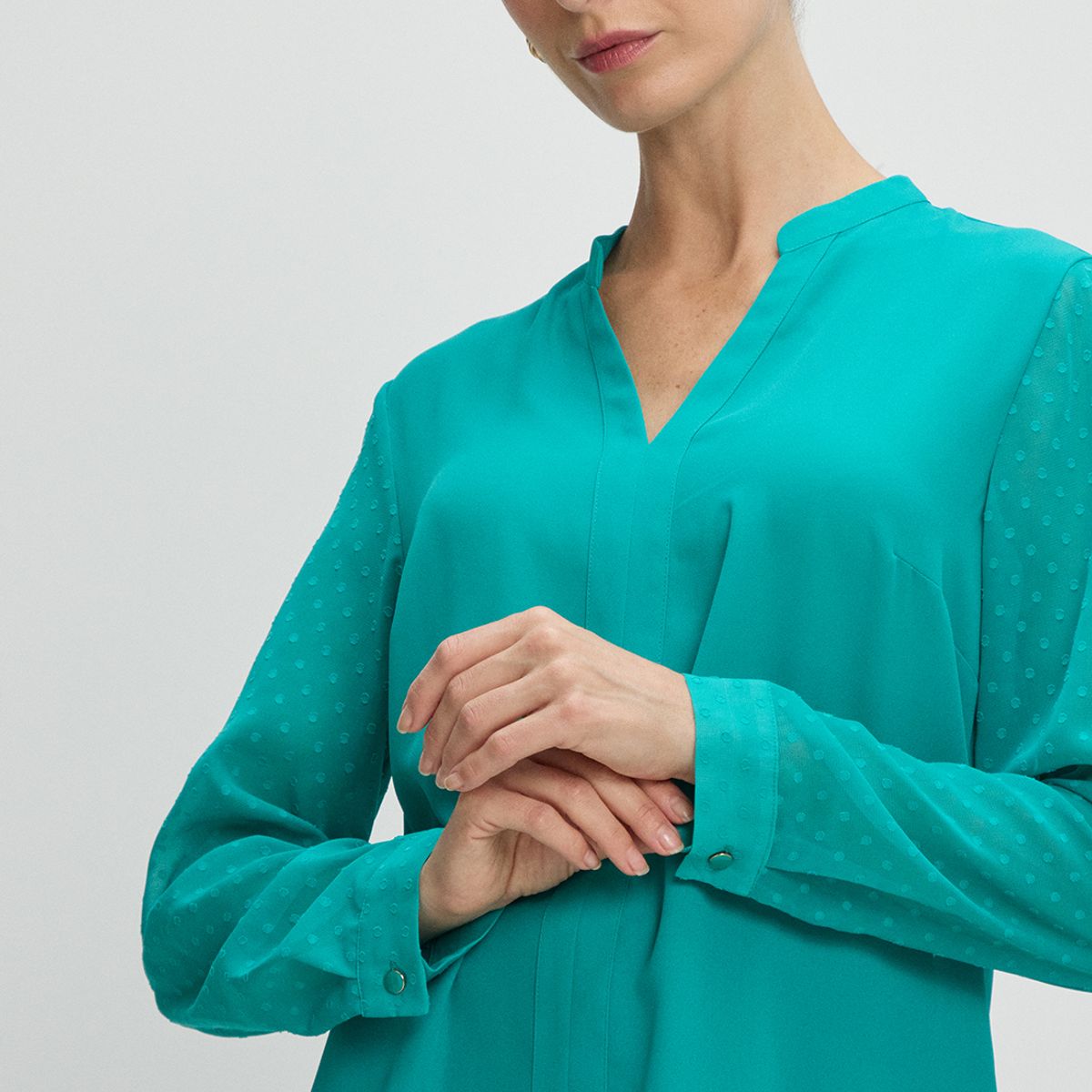 MA GRIFFE - Blusas Manga Larga Mujer Verde Magriffe