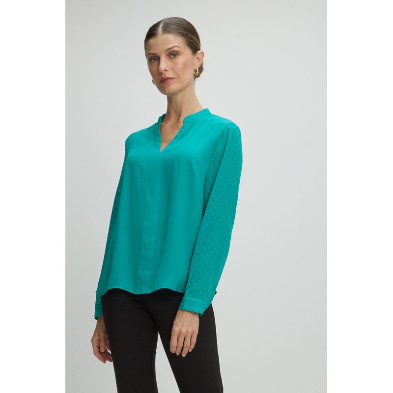 MA GRIFFE - Blusas Manga Larga Mujer Verde Magriffe