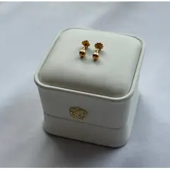JOYAS GRACE - Aros Bolita número 2 Oro 18 K