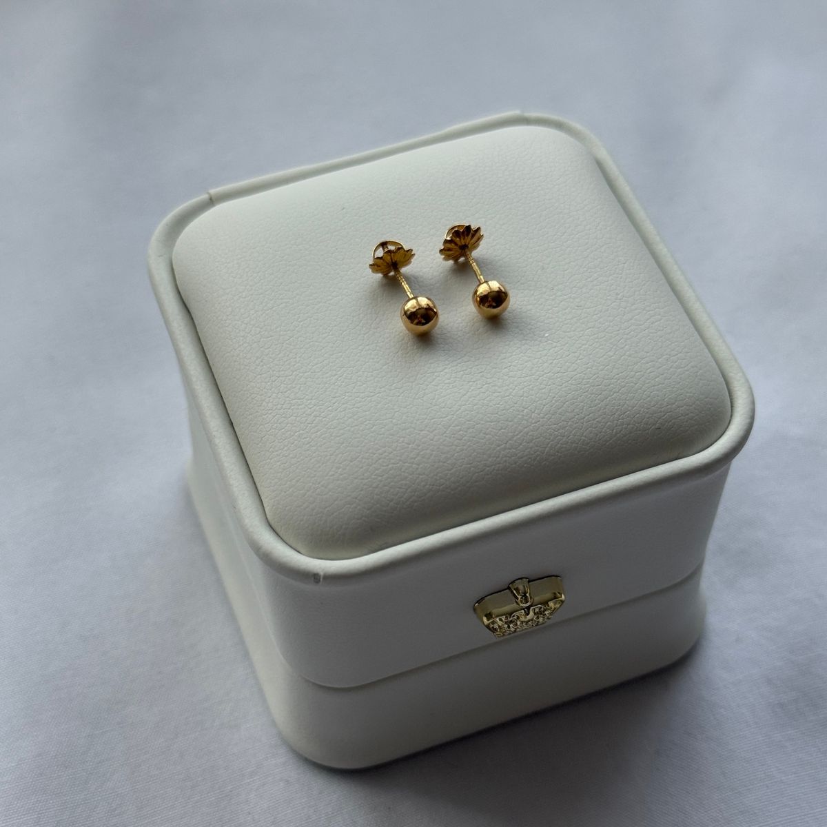 JOYAS GRACE - Aros Bolita número 2 Oro 18 K