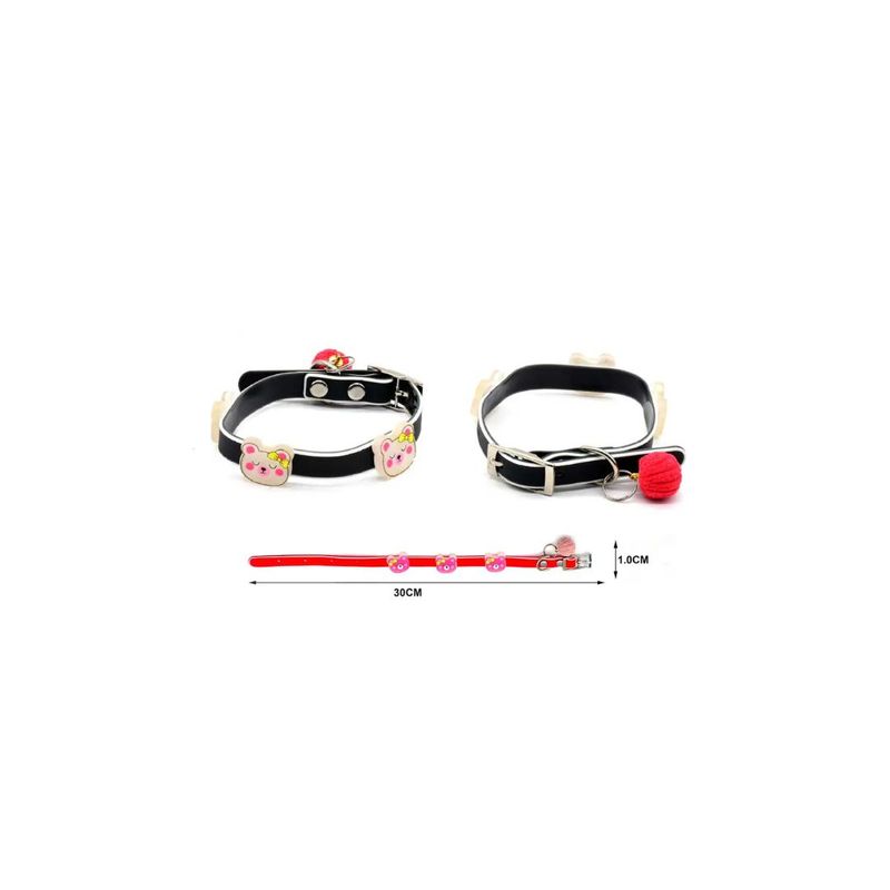 GENERICO - COLLAR PARA GATOS DISEÑO DE OSITOS + PELOTA - 1X30CM