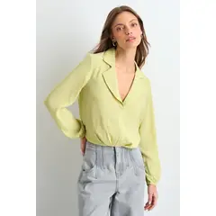 IO - Blusas Manga Larga Mujer Verde