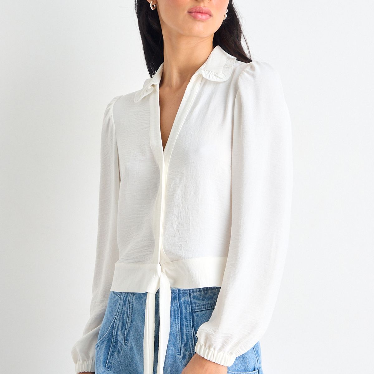 IO - Blusas Manga Larga Mujer Crudo Io