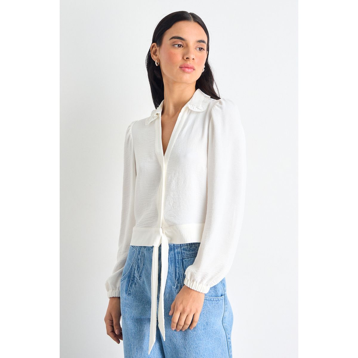 IO - Blusas Manga Larga Mujer Crudo Io