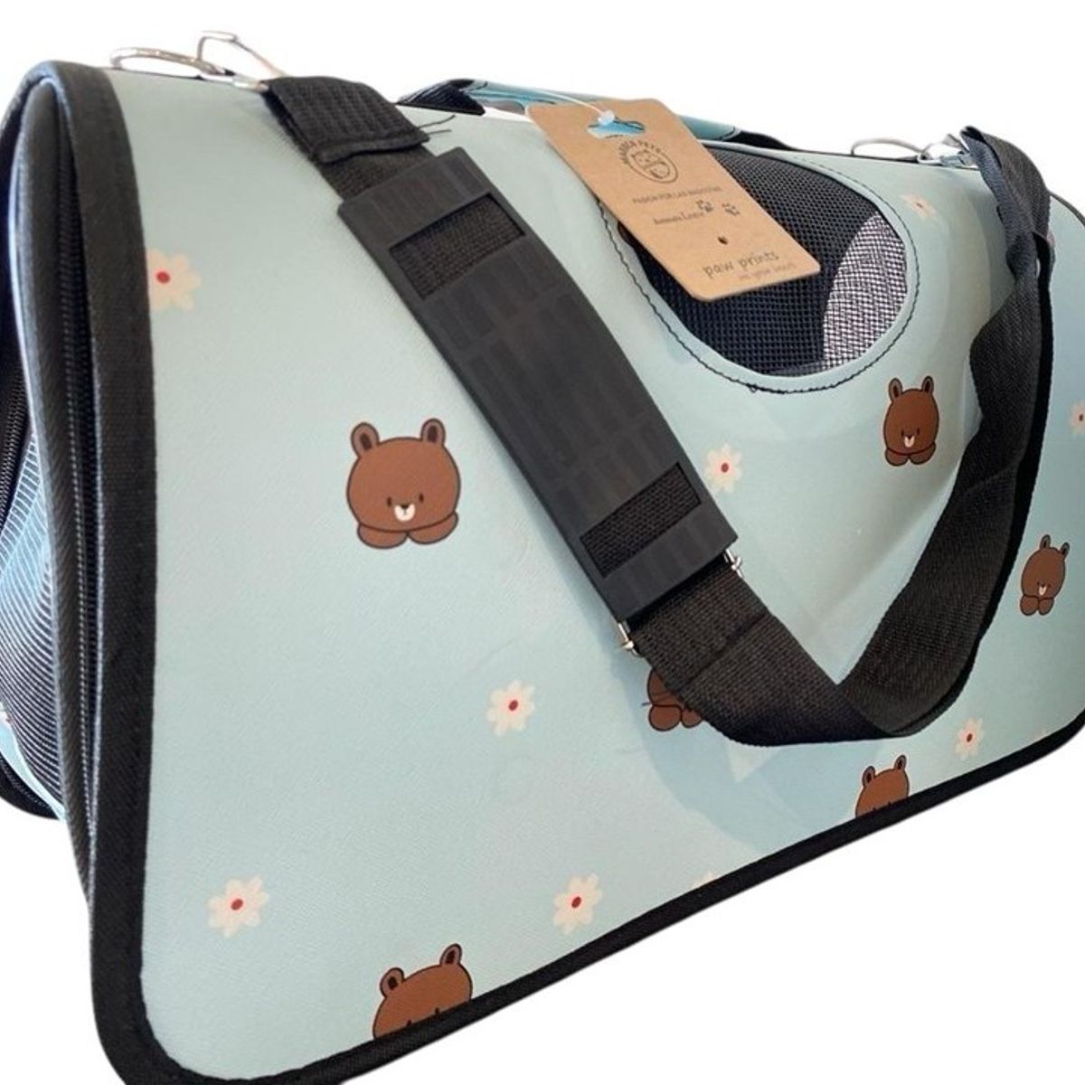 MARBEN PETS - Bolso Transporte Mascotas Pequeño 37x17x23cm Con Diseño Azul