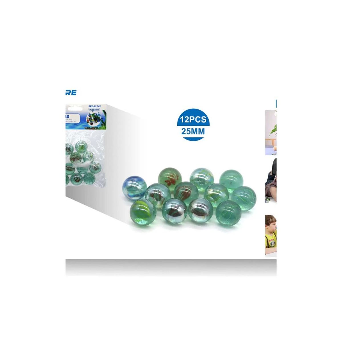 GENERICO - CANICAS 12 PCS 25 MM