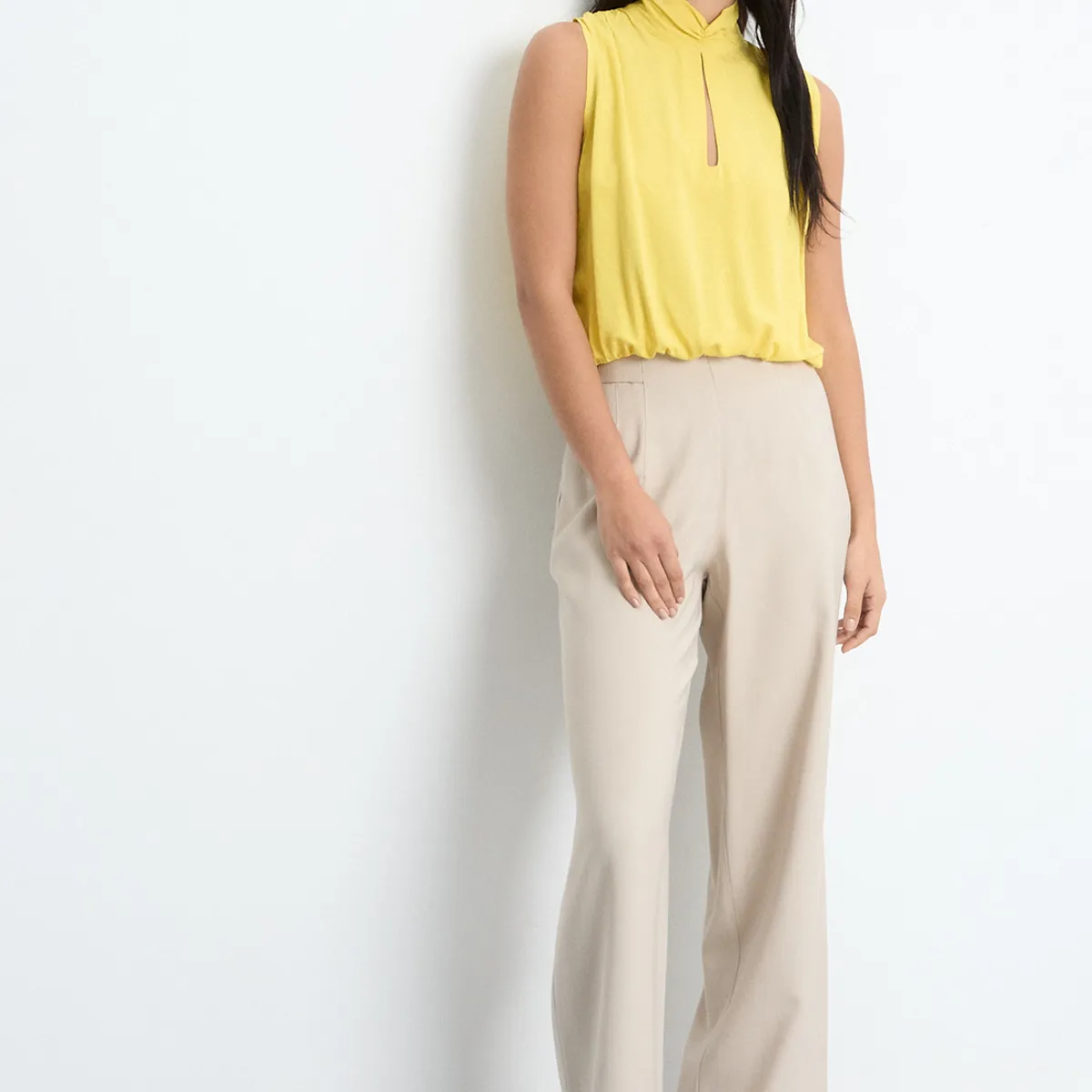 IO - Pantalon Mujer Beige Io