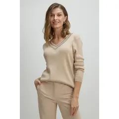 MA GRIFFE - Sweater Mujer Beige Magriffe