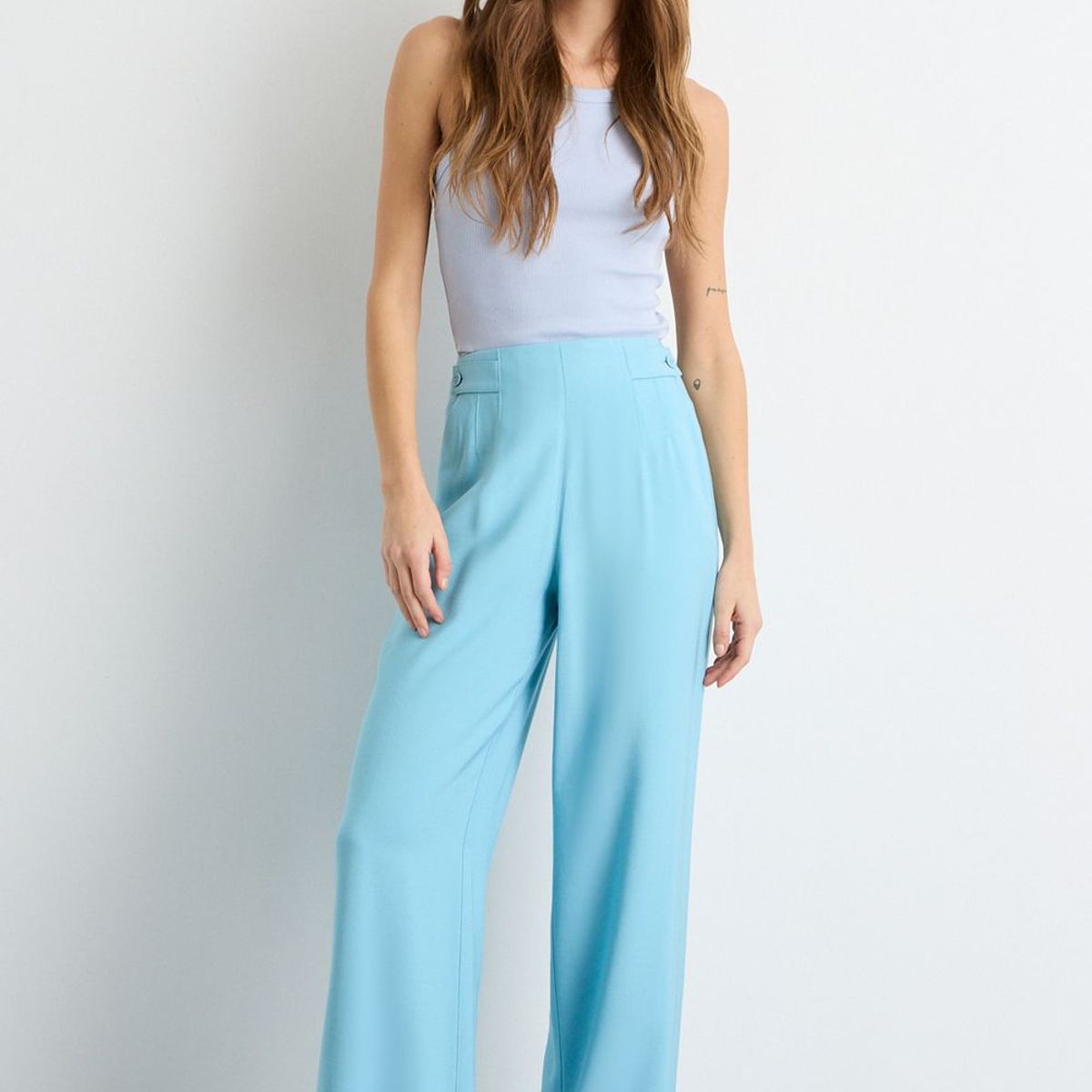 IO - Pantalon Mujer Celeste Io