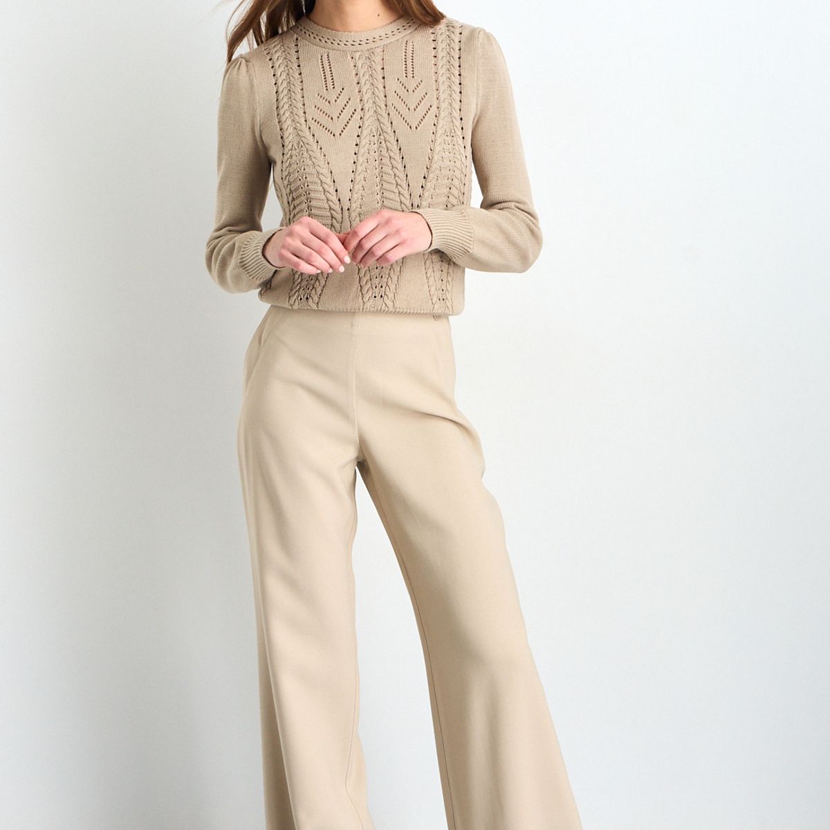 IO - Pantalon Mujer Beige Io