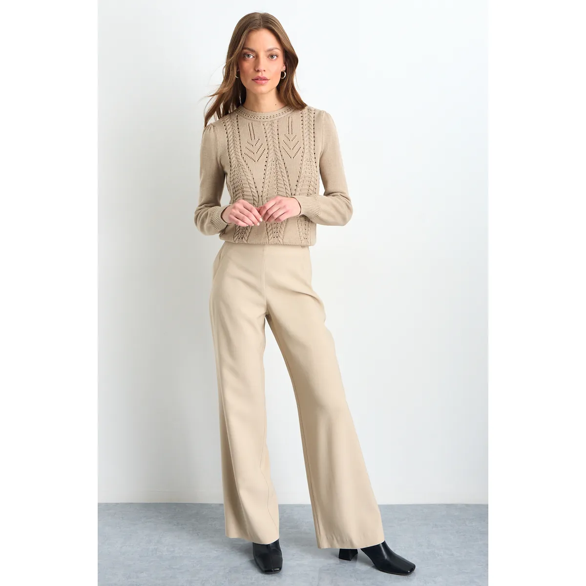 IO - Pantalon Mujer Beige Io