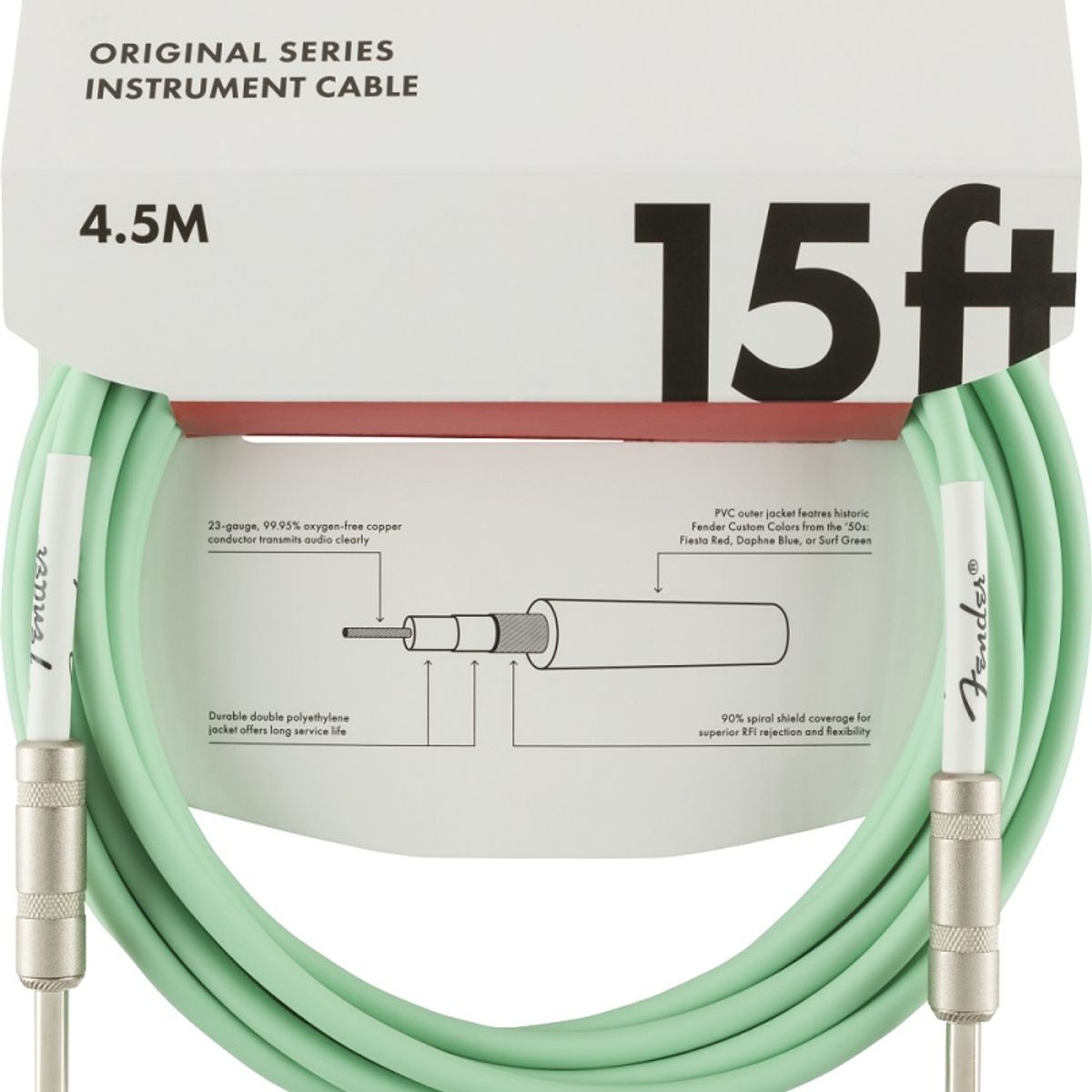 FENDER - Fender Cable Instrumento Original 15 pies (4.5 M) Recto