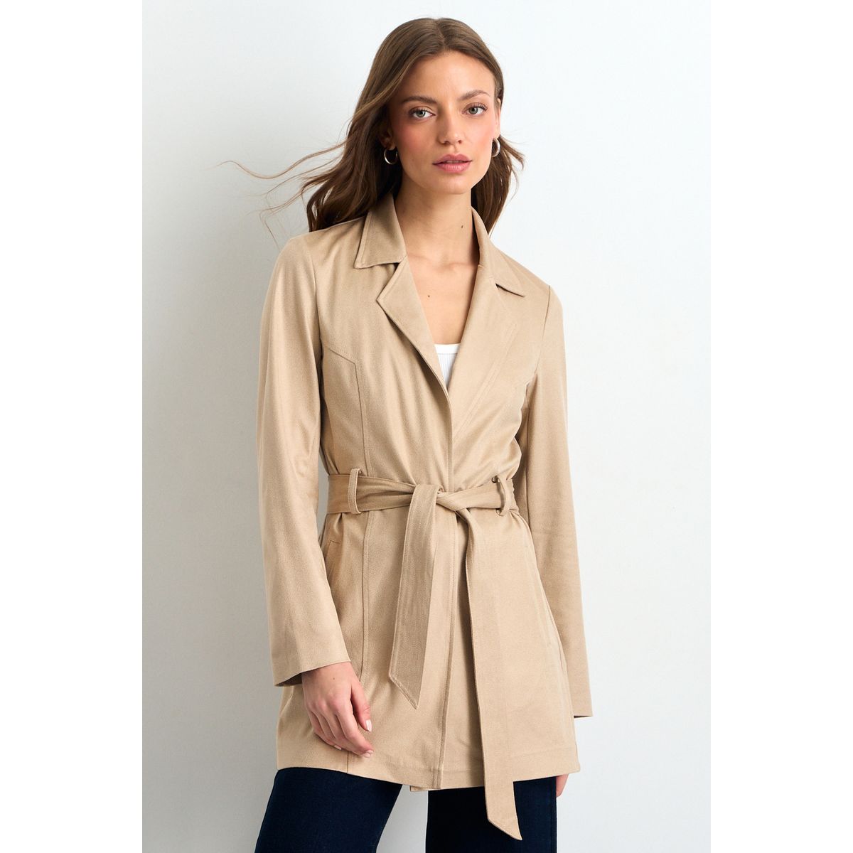 IO - Tapado Abierto Mujer Beige Io