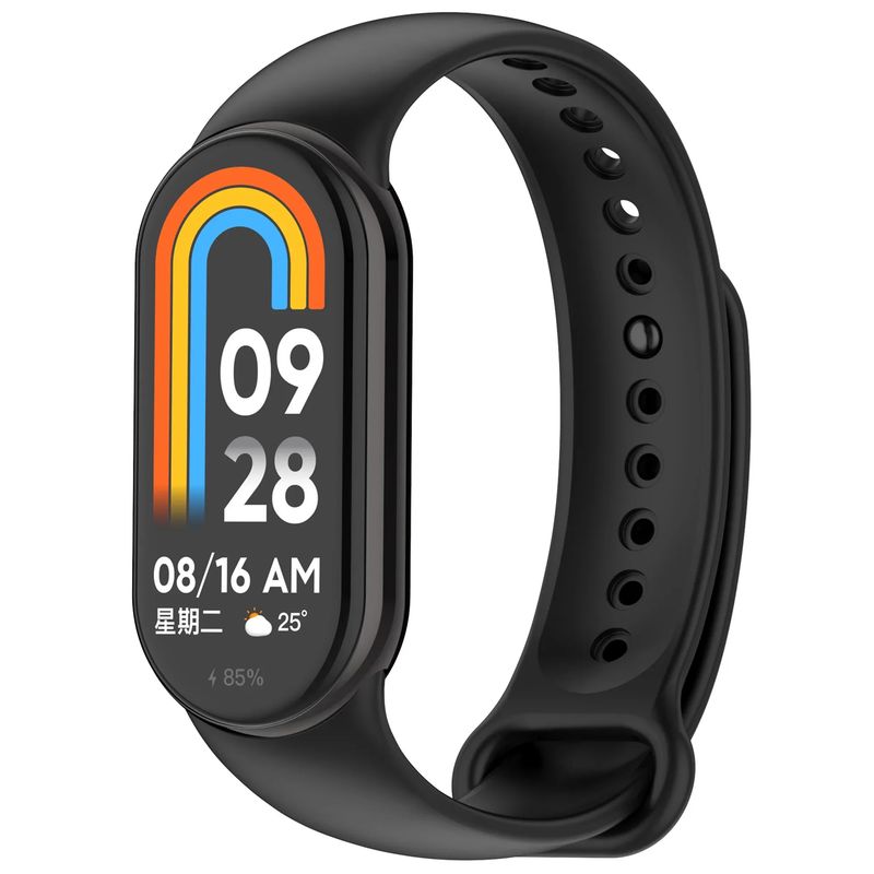 GENERICO - Correa Silicona Compatible Con Xiaomi Watch Mi Band 9 8 Negro