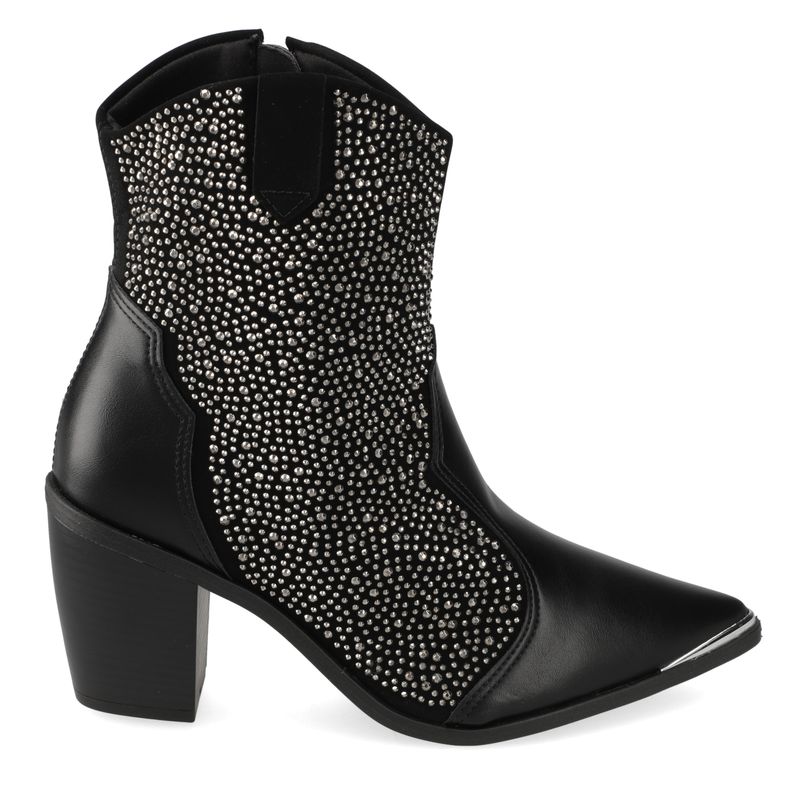 VIZZANO - Botín Mujer Texanas 7 cm Negro Brillos