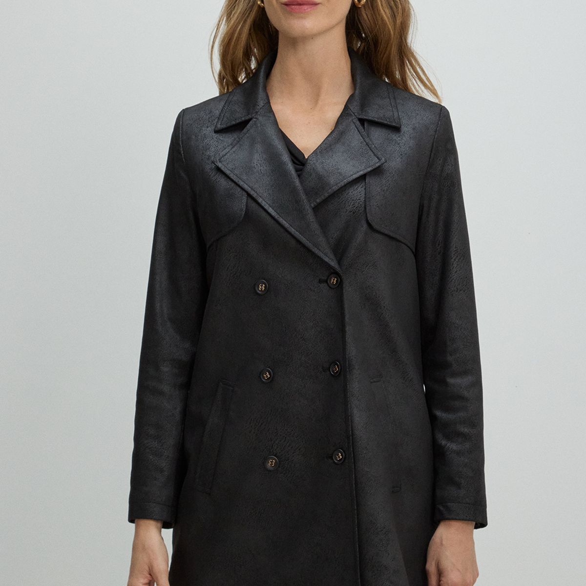 MA GRIFFE - Trench Mujer Negro Magriffe