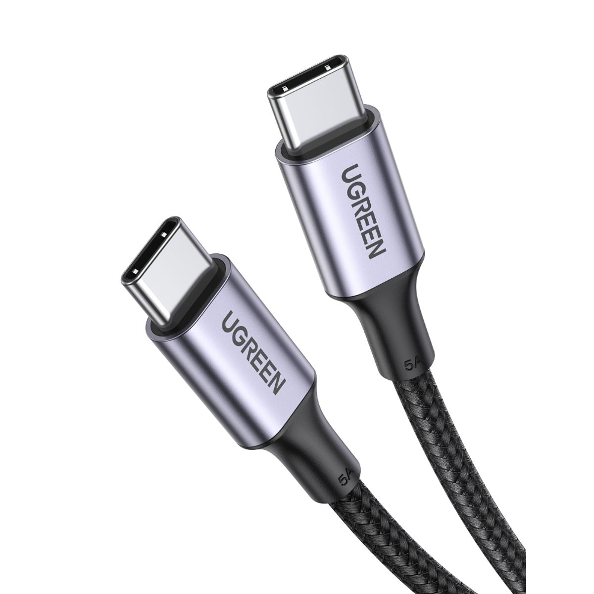 UGREEN - Cable USB-C a USB-C 100W 2M Reforzado Negro Ugreen US316