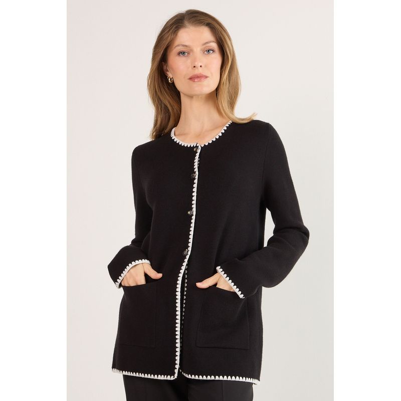MA GRIFFE - Cardigan Mujer Negro Magriffe