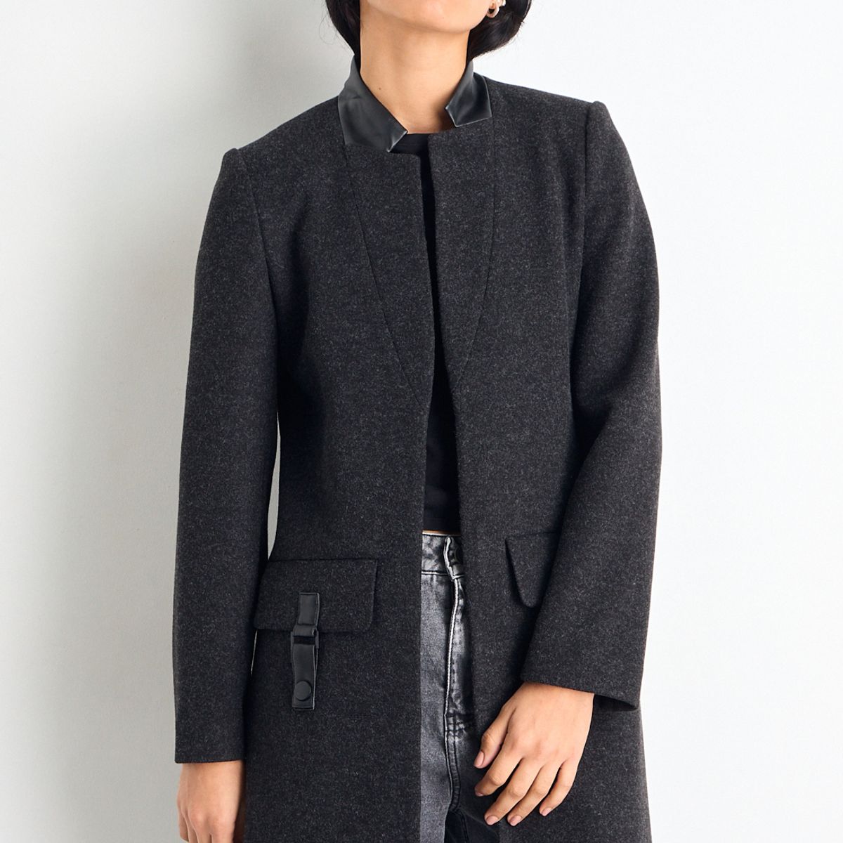 IO - Tapado Abierto Mujer Gris Io