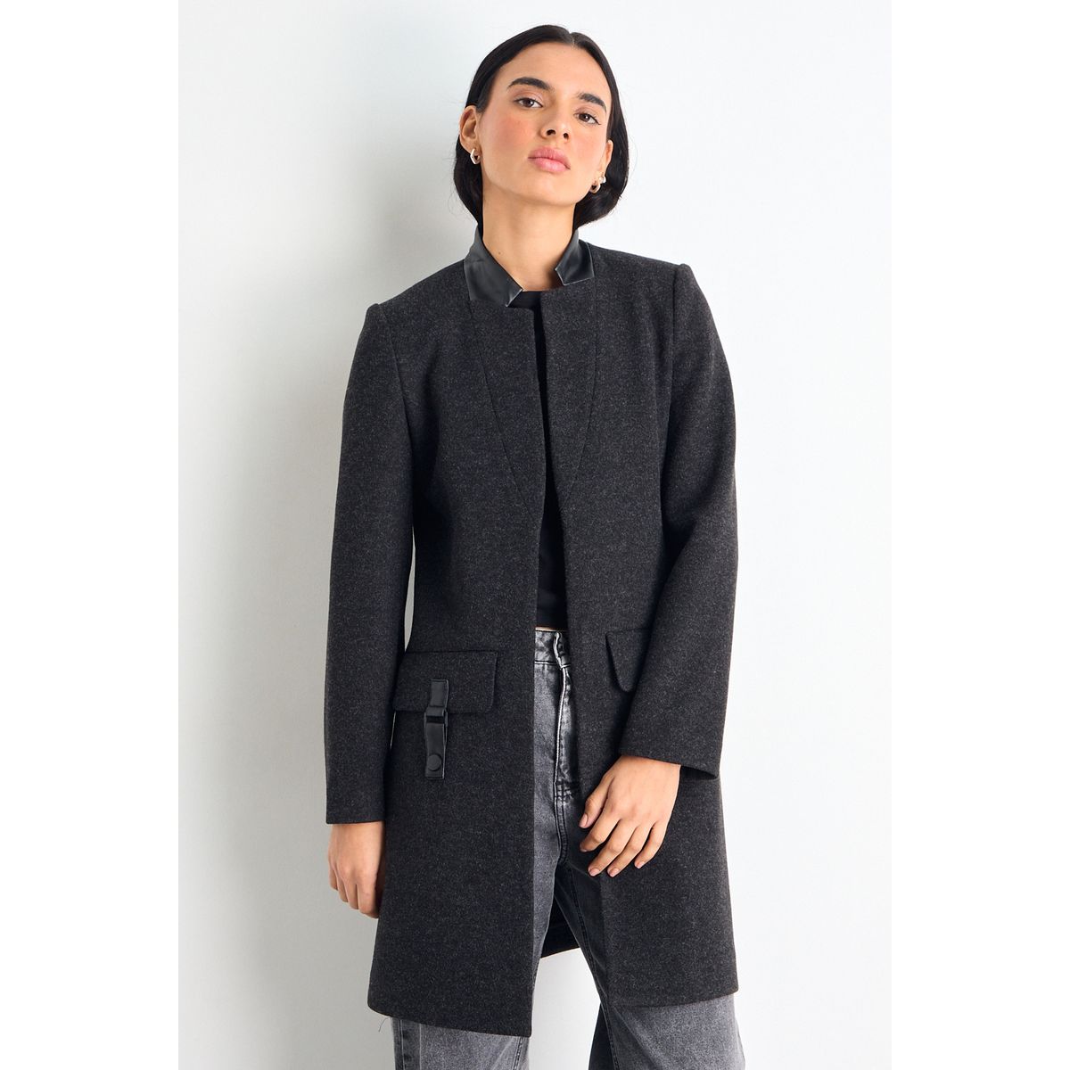 IO - Tapado Abierto Mujer Gris Io