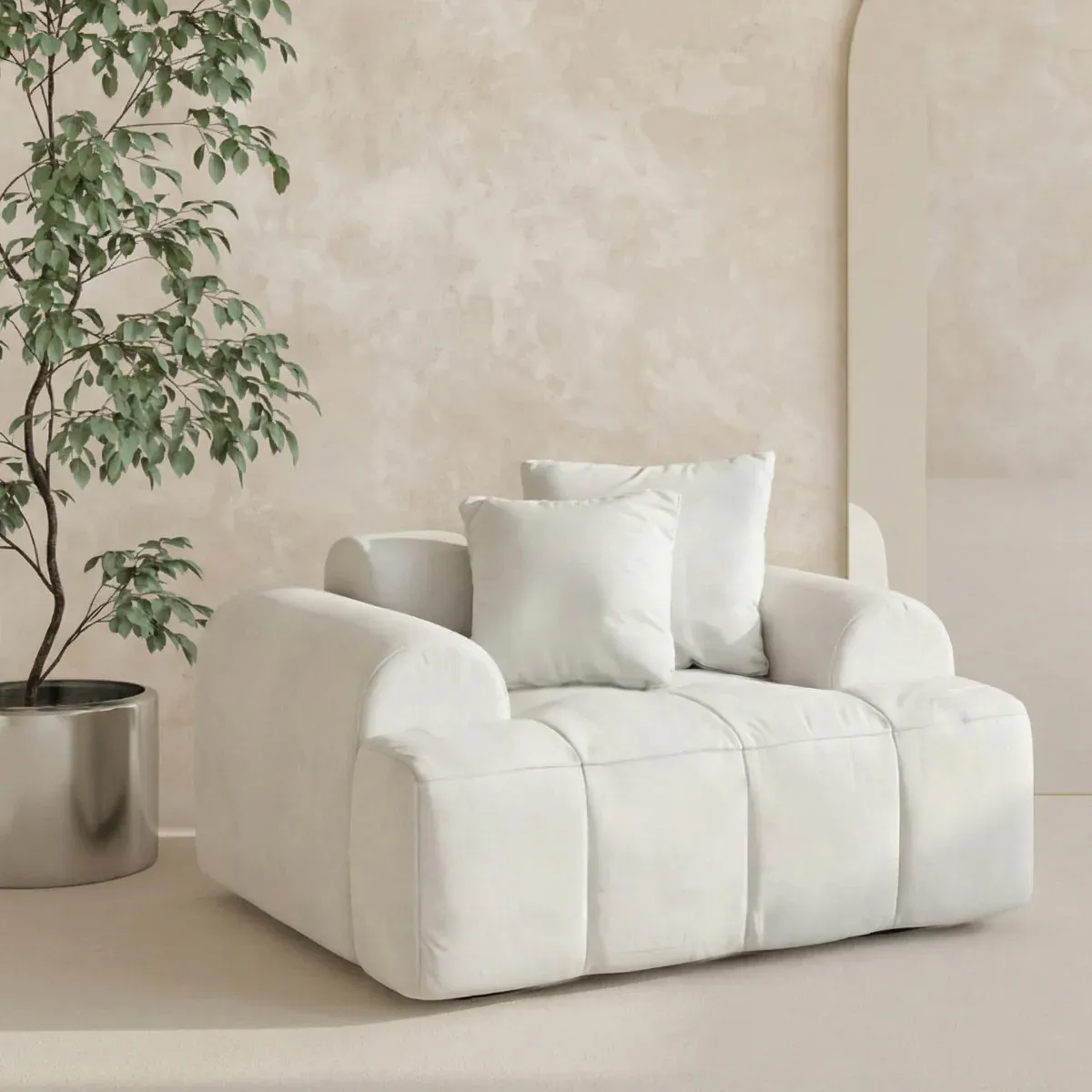 SANTU HOME & DECO - Sofa Moderno Poltrona Blanco Lounge