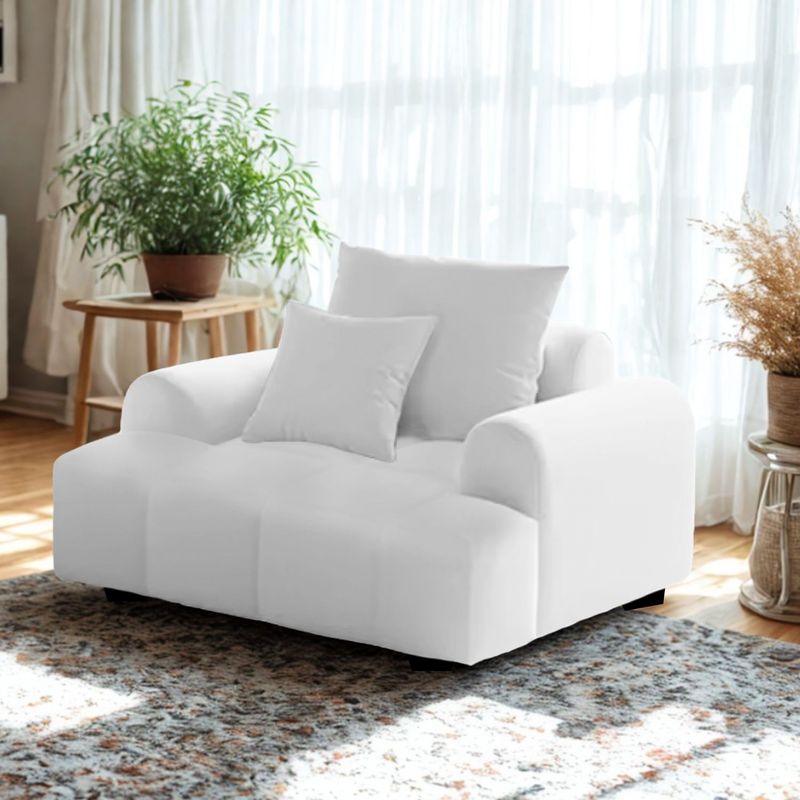SANTU HOME & DECO - Sofa Moderno Poltrona Blanco Lounge 1 cuerpo