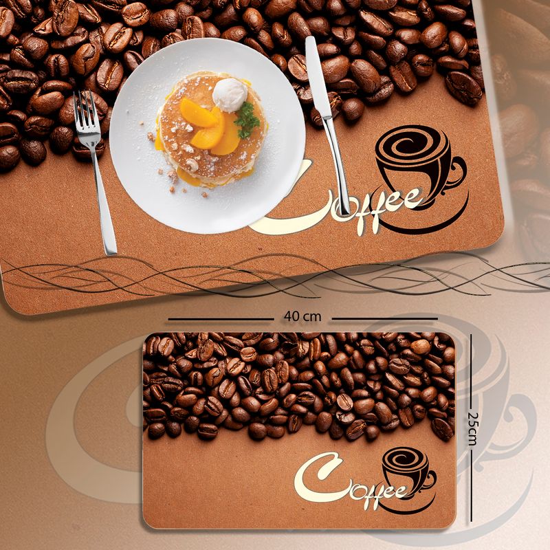 MERCAR RAY - Set 6 Individuales de mesa Coffe 40cm x 25cm