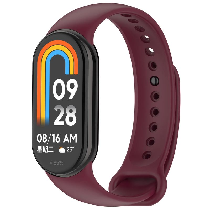 GENERICO - Correa Silicona Compatible Con Xiaomi Watch Mi Band 9 8 Vino