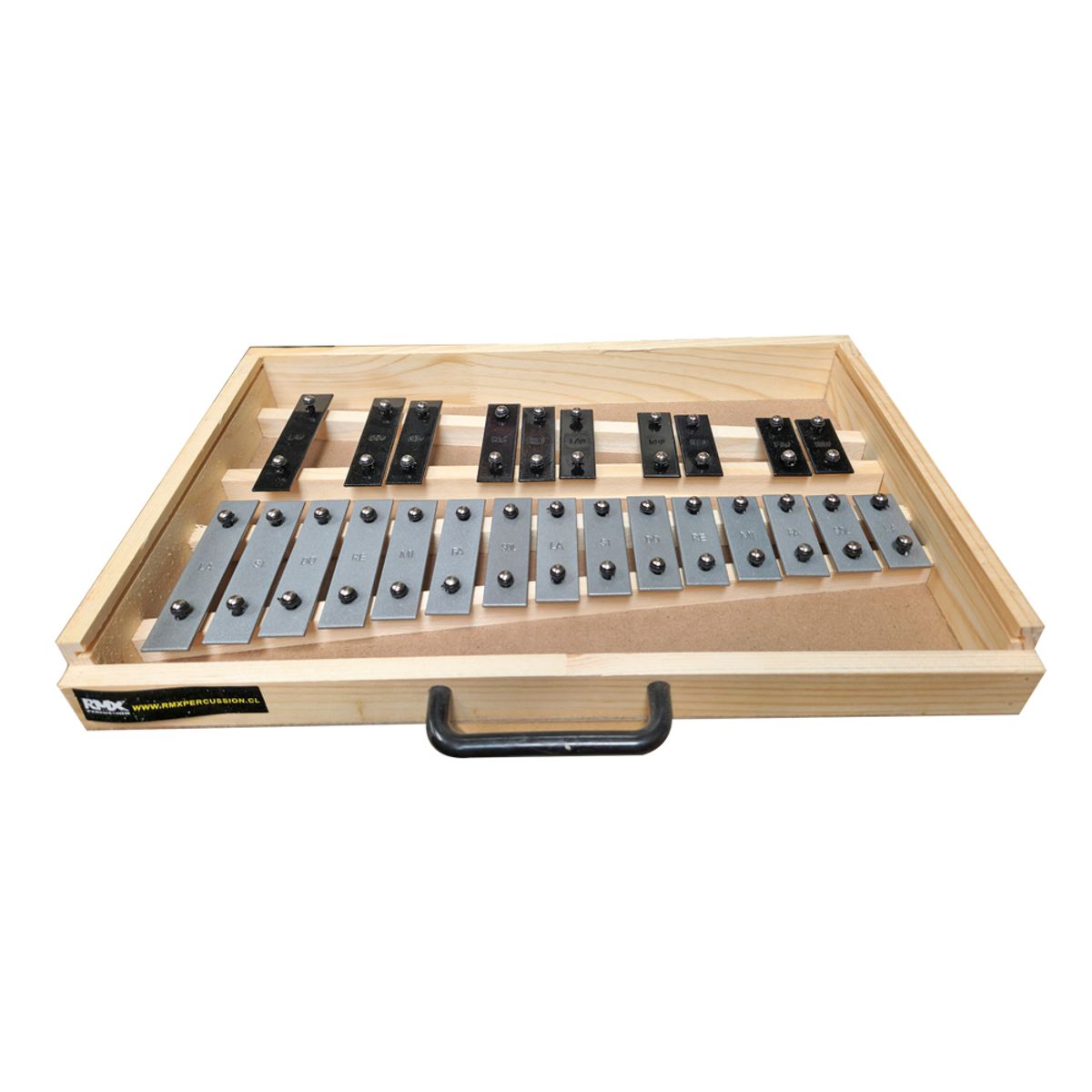 RMX - METALOFONO 25 NOTAS BLACK/SILVER CAJA MADERA RMX