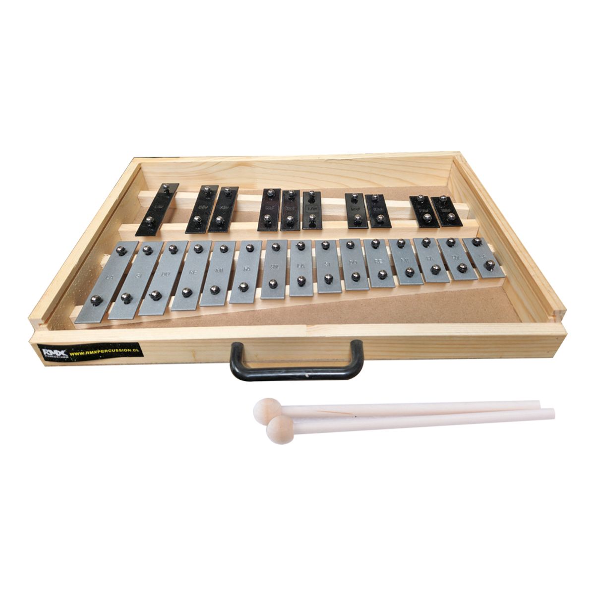 RMX - METALOFONO 25 NOTAS BLACK/SILVER CAJA MADERA RMX