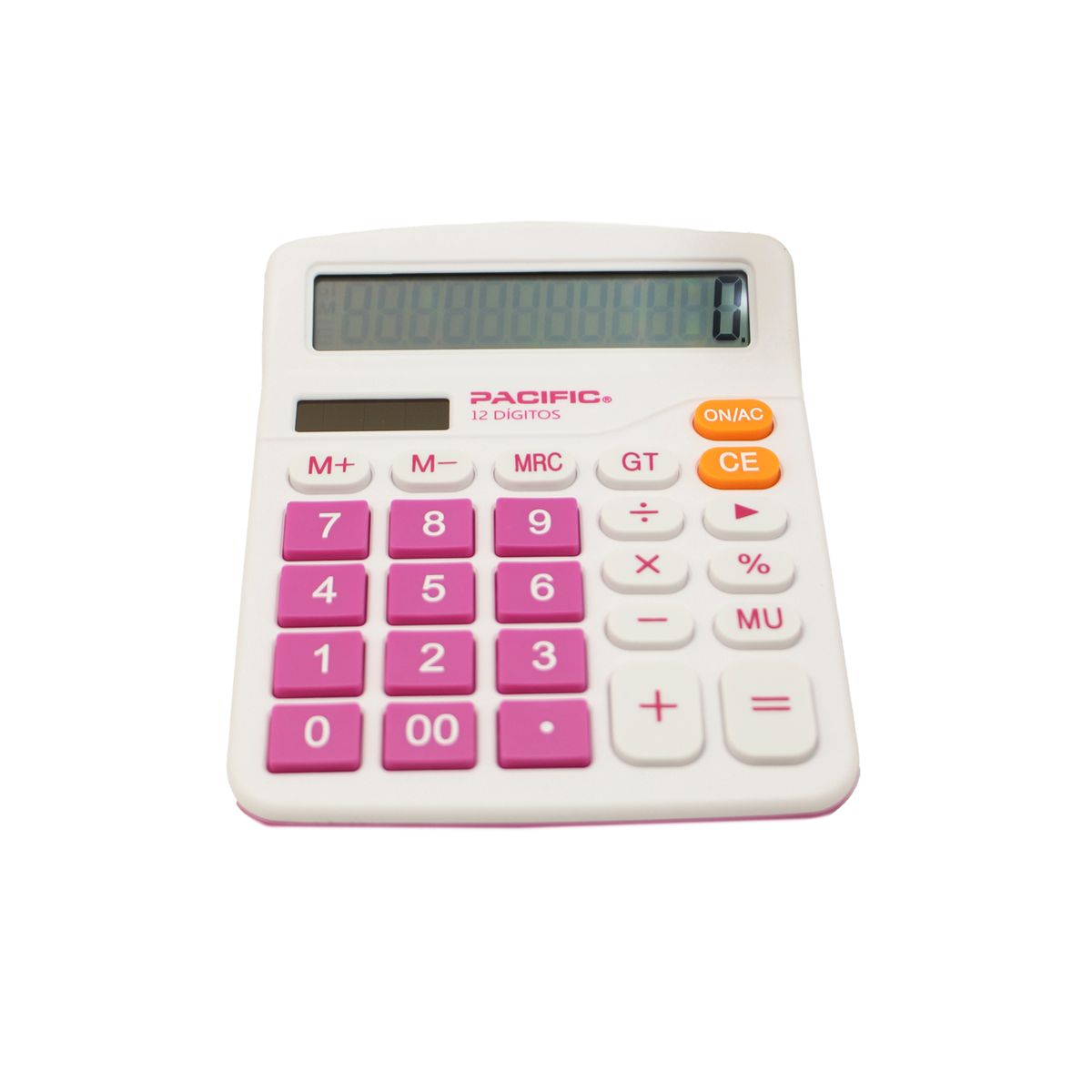 PACIFIC - Calculadora Electrónica Pantalla Lcd De 12 Dígitos Rosa - PS