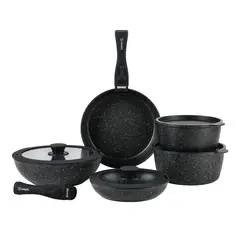 SIMPLIT - Batería de Cocina Antiadherente Oxford Granito 15pcs