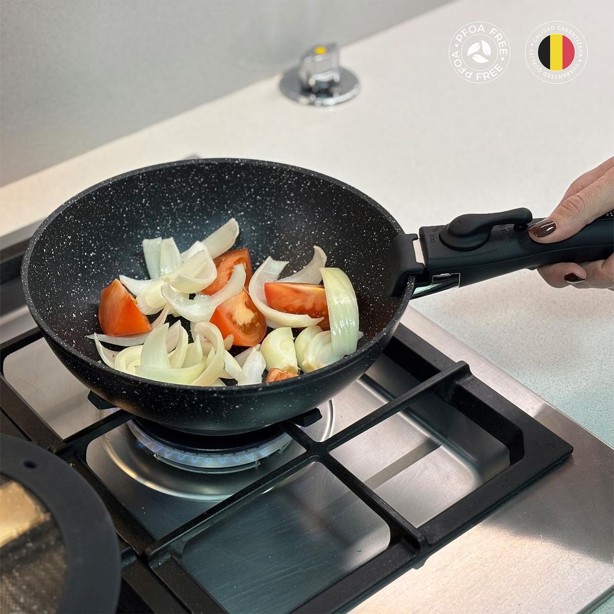 SIMPLIT - Batería de Cocina Antiadherente Oxford Granito 15pcs Simplit