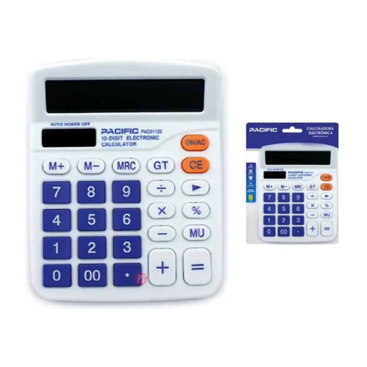 PACIFIC - Calculadora Electrónica 12 Dígitos Azul - PS