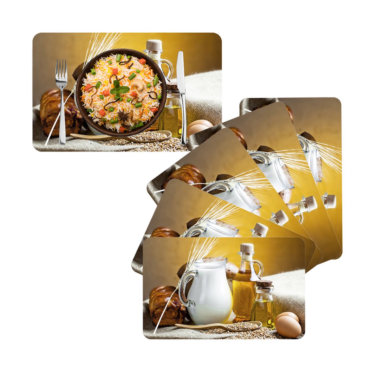 MERCAR RAY - Set 6 Individuales PVC de mesa Harvest 40 x 25cm.