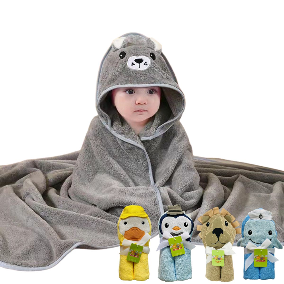 GARSIL - Toalla De Algodon Con Capucha Para Bebe Suave Absorbente de niño