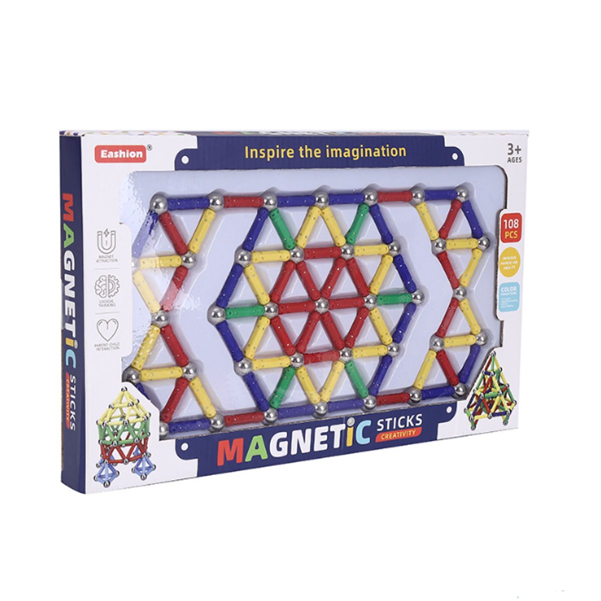 GENERICO - Juego magnetico 108 piezas/ juego de construcción/ juego de imanes